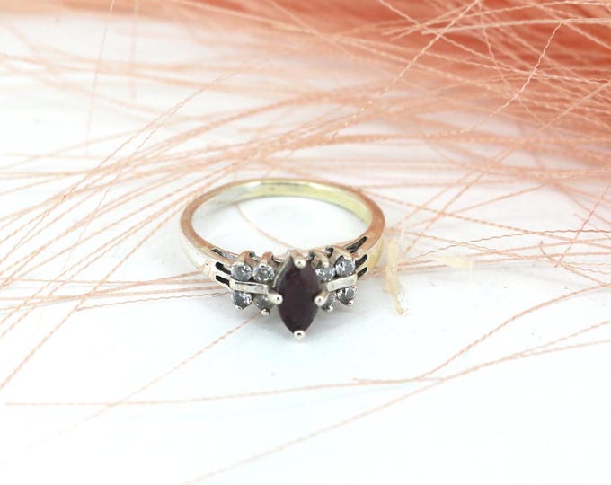 Vintage Ross Simons Ruby CZ Ring 925 Sterling  RG 4580