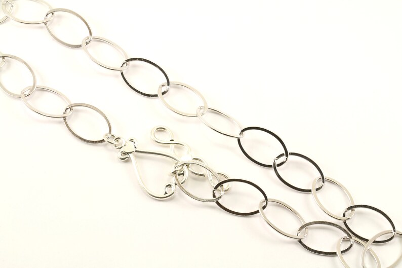 Vintage Large Oval Infinity Design Links Toggle Chain Necklace 925 Sterling Silver NC 1366