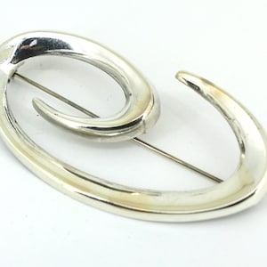 Vintage Mexico Buchstabe C Open Swirl Pures Design Anstecknadel/Brosche 925 Sterling BB 404