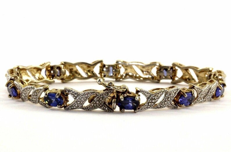 Vintage Xo X O Style Multi-colored Crystals Tennis Bracelet 925 Silver Br 927