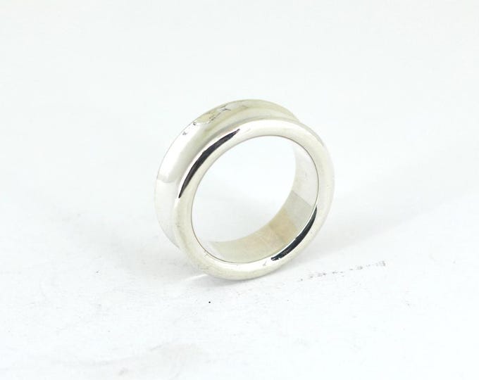 Vintage Size 6 Plain Polished Design Wedding Band Ring 925 Sterling Silver RG 4720