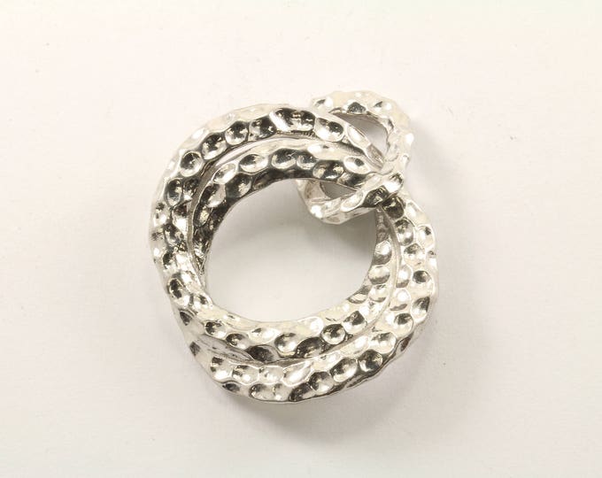 Vintage Overlap Hammered Finish Pendant 925 Sterling Silver PD 2351