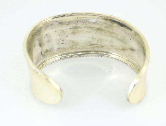 Vintage Wide Shiny Plain Simple Scroll Cuff Brace… - image 3