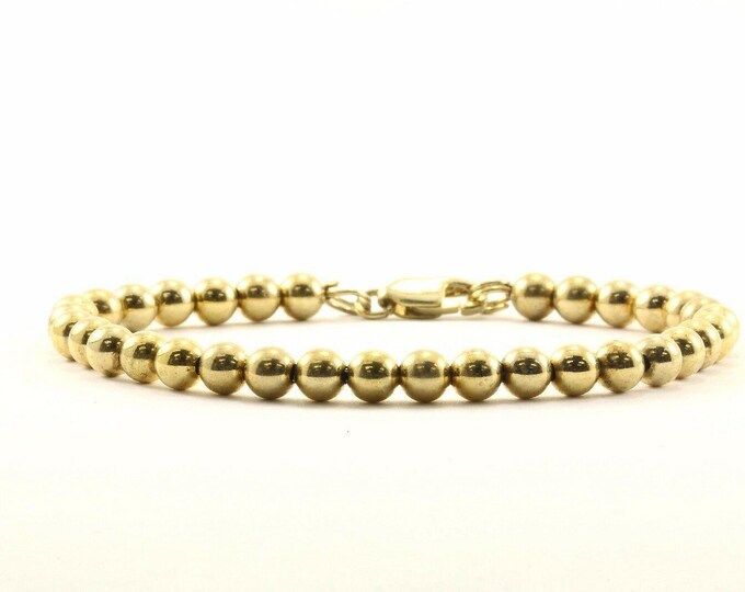 Vintage Beaded Design Gold Tone Bracelet Sterling Br 878(123759770730)
