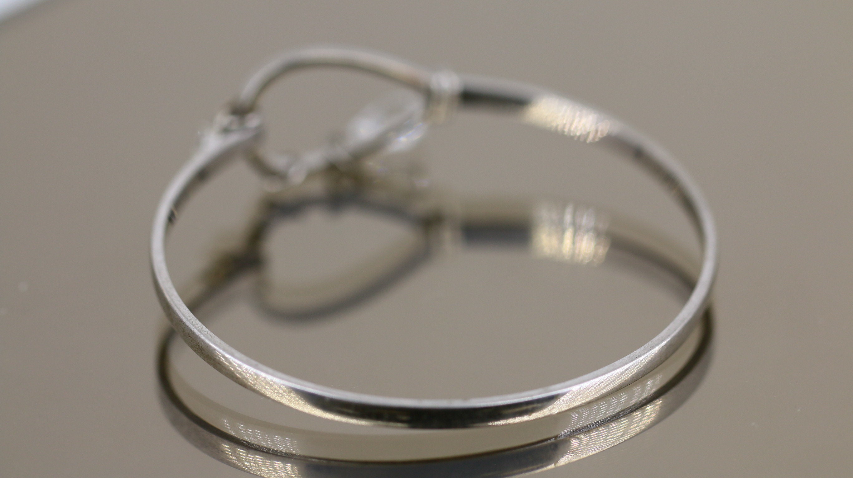 Vintage Beautiful Open Loop Crystal Design Bangle Bracelet 925 | Etsy