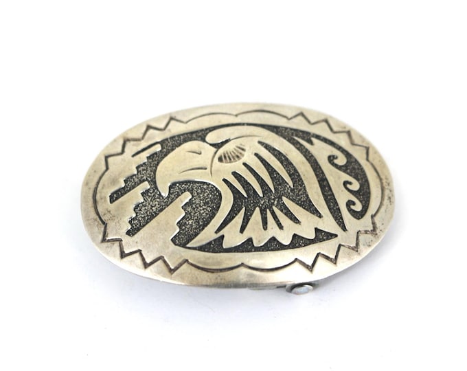 Vintage Native American Eagle Belt Buckle Sterling Silver OT 100