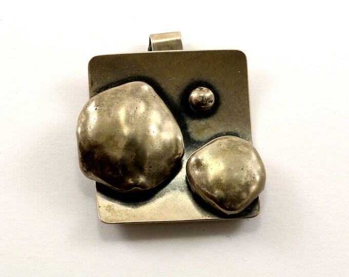 Vintage Square Design Pendant 925 Sterling Silver PD 1124-E