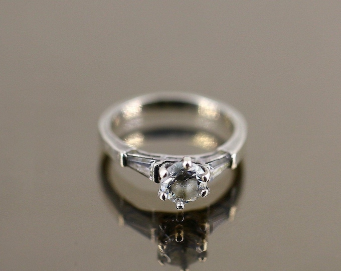 Vintage Plain Round Circle Design White Cz Crystal Women's Ring 925 Sterling Silver Size 8 Rg 4140