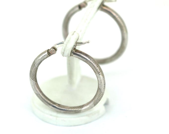 Vintage Minimalistic  Hoop Earrings  925 Sterling Silver ER 125