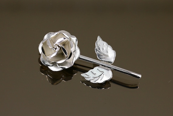 Silver 925 Rose Flower Design ブローチ