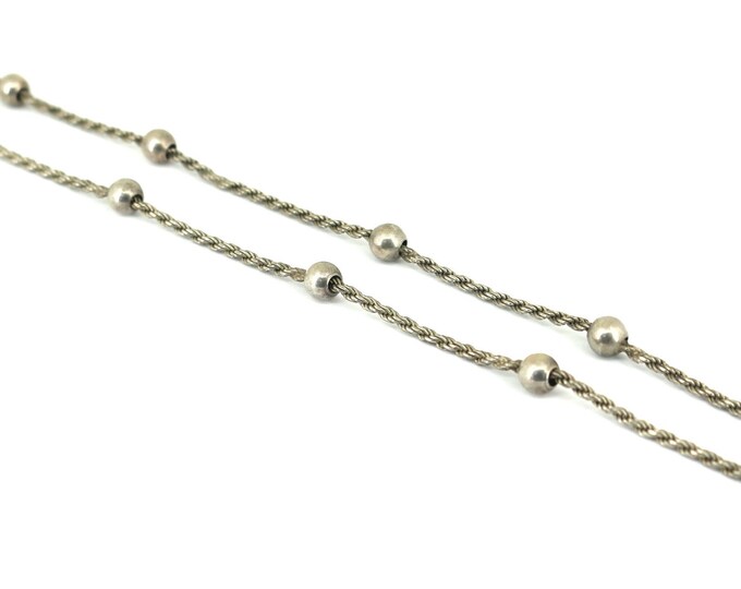 Vintage Italy KC Signed Bead Shape Necklace 925 Sterling Silver NC 2157