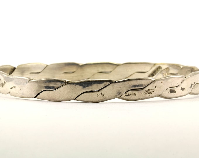 Vintage Twisted Design Bangle Bracelet Sterling Silver BR 2436
