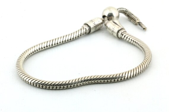 Vintage Pandora Small Plain Bracelet Sterling Silver BR 1002