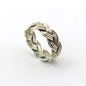 Vintage Size 11.5 Braid Braided Large Man Simple Plain Design Ring 925 Sterling Silver RG 700Q