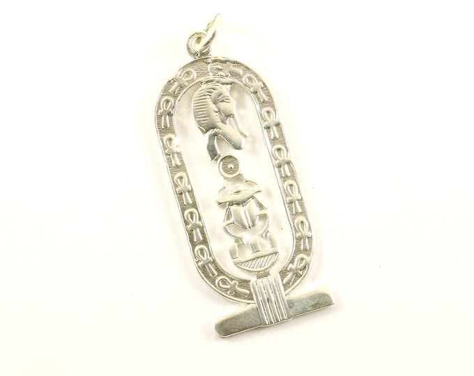 Vintage Egyptian Symbols Scarab Goddess Ankh Design Pendant 925 Sterling  PD 2022