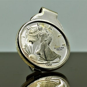 Vintage Liberty Coin Design Money Holder 925 Sterling Silver OT 96