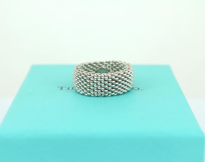 Authentic  Ring | Tiffany And Co Mesh Ring| Sterling 925 Silver Ring | Size 10 1/2in  RG 2009