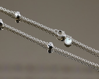 Authentic Tiffany and Co Barrel Bead By the Yard Chain Necklace Sterling 925 NC 411