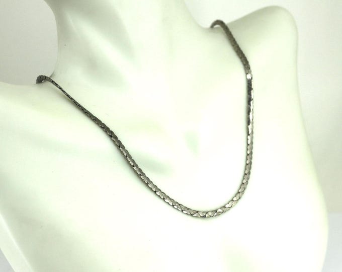 Vintage 18 Inch Italy Heart Braided Chain Design Necklace 925 Sterling Silver NC 1342