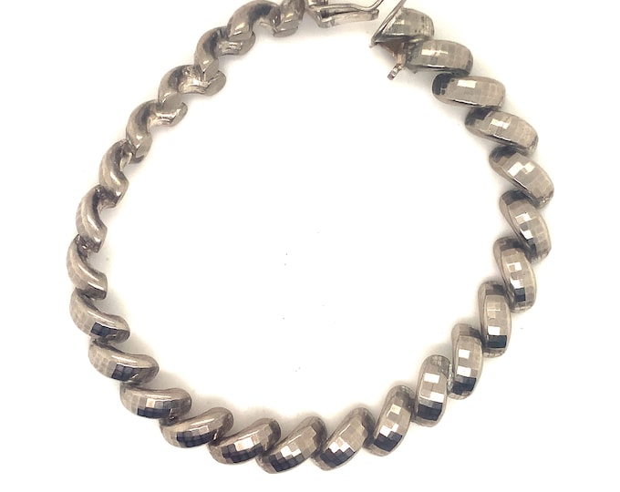 Vintage San Marco Bracelet | Macaroni Design Bracelet | Sterling Silver 925 Bracelet | BR 2153L