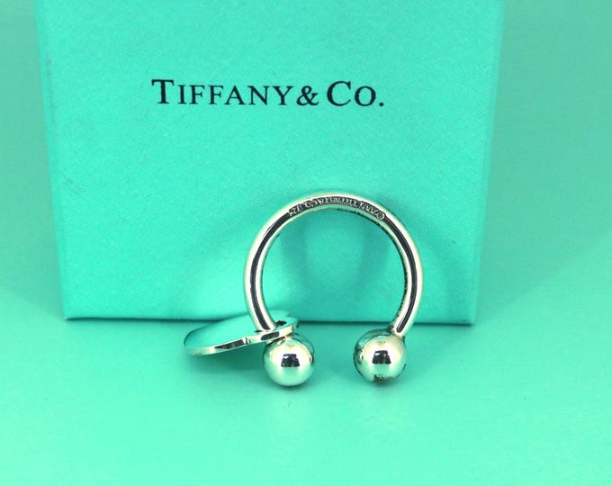 Authentic Tiffany & Co 2001 Heart Design Key Ring Chain Sterling 925 Silver OT 337