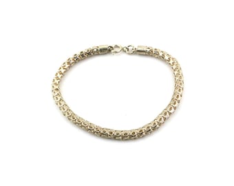 Vintage Oval Cut Bubbles Nugget Design Chain Bracelet 925 Sterling Silver BR 053