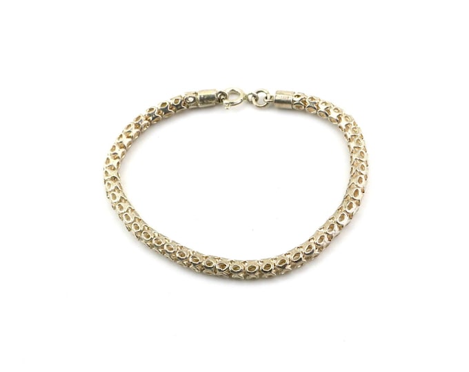 Vintage Oval Cut Bubbles Nugget Design Chain Bracelet 925 Sterling Silver BR 2296L