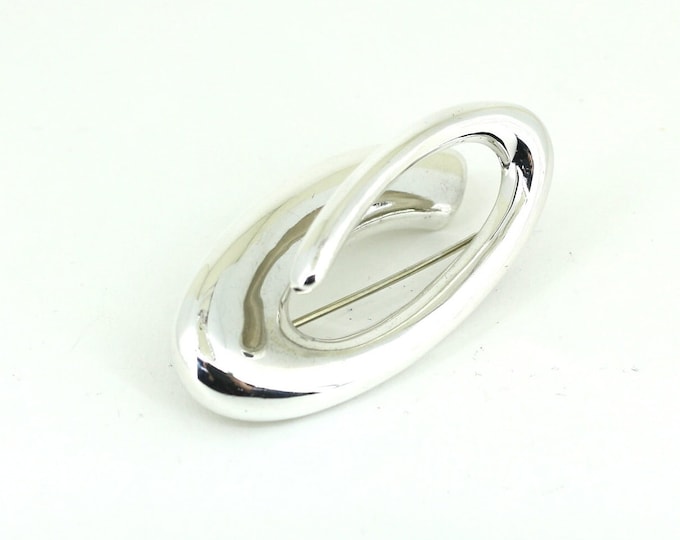Vintage CJBM Hollow Abstact Knot Wave Design Pin/Brooch 925 Sterling BB 2358