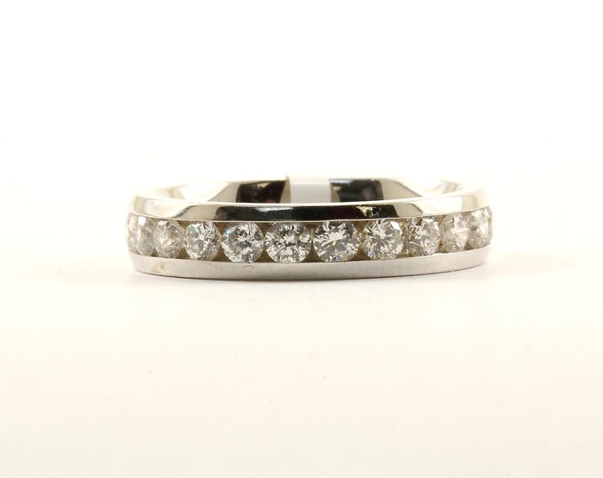 Size 7 14k Gold 14 Natural Diamonds Beautiful Unisex Wedding Band Design Ring GRG 94