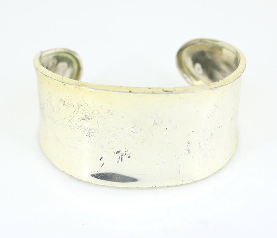Vintage Wide Shiny Plain Simple Scroll Cuff Brace… - image 4