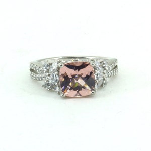 Vintage Size 6.25 Pink CZ Dainty  Ring 925 Sterling Silver Rg 3501