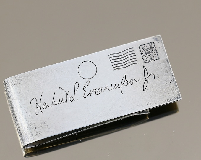 Vintage Herbert L. Emanuelson Jr. Design Money Clip Holder 925 Sterling Silver OT 131