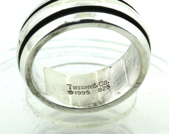Authentic Tiffany & Co Band Ring 925 Sterling Silver Size 8 RG