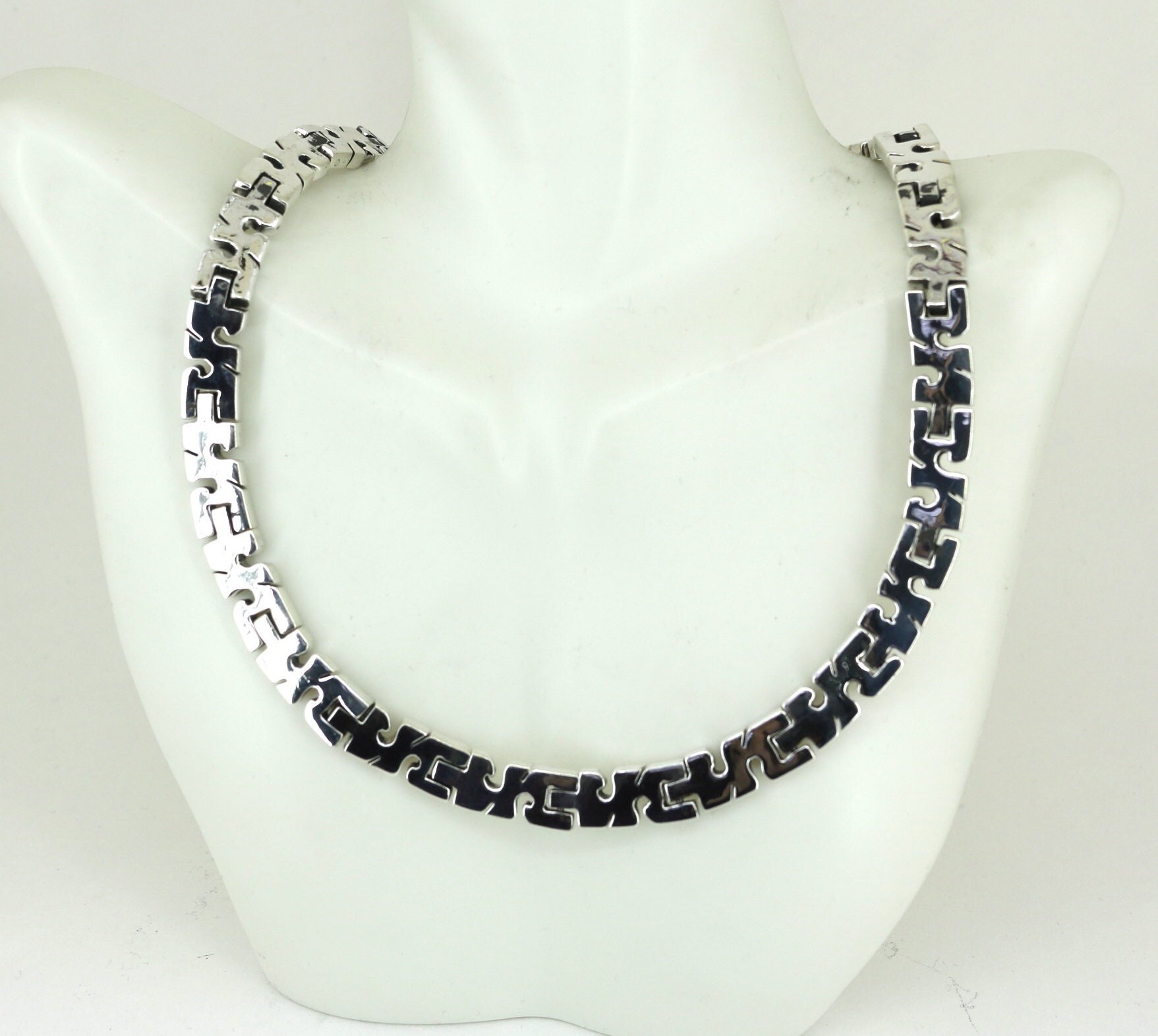 Vintage Mexican Taxco 25 Chain Bracelet & Necklace Set 925