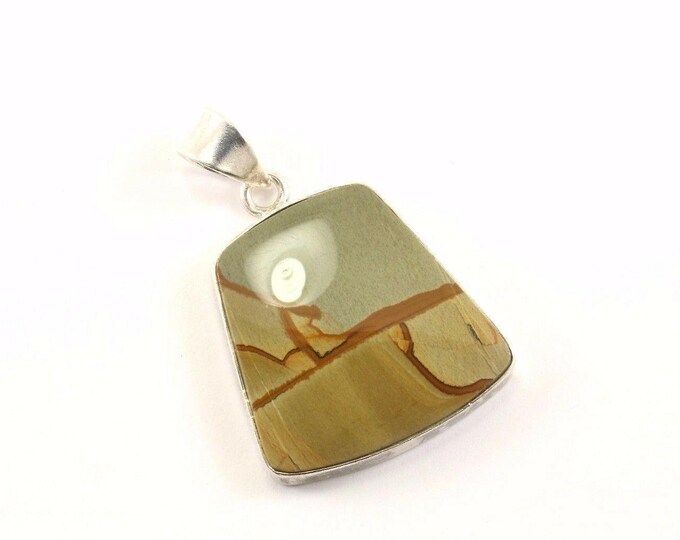 Vintage Trapezoid Shape Brown Jasper Pendant 925 Sterling Pd 1500(123702070510)