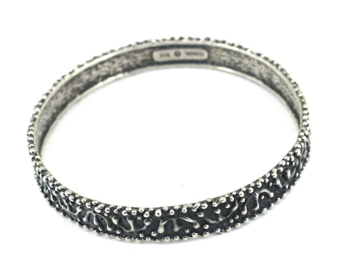 Vintage Israel  Design Bangle Bracelet Sterling Silver BR 1608