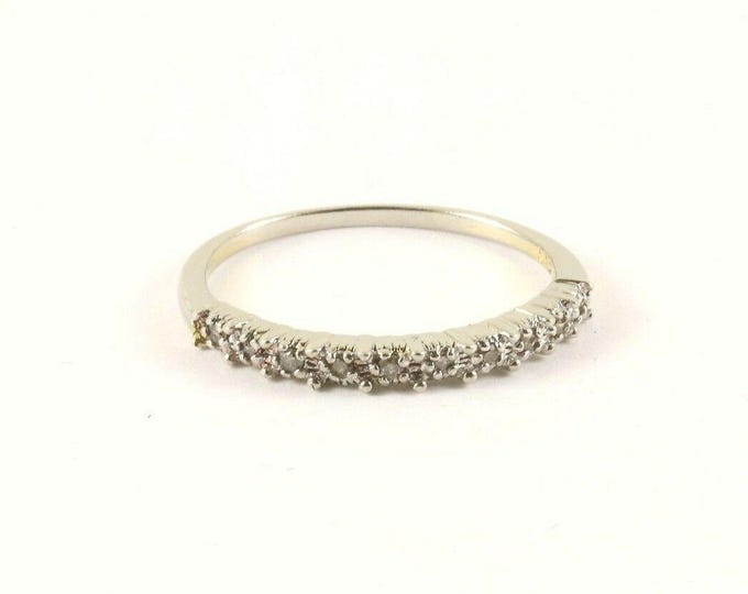 Vintage Silver Thin Crystal Band Design Ring 925 Sterling RG 3753