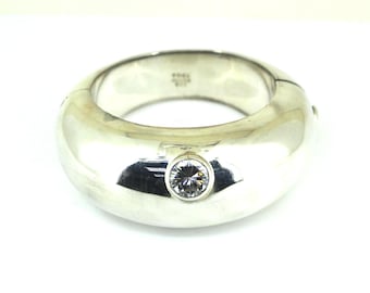 Vintage Mexico Thin Belt Buckle Bangle Bracelet 925 Sterling