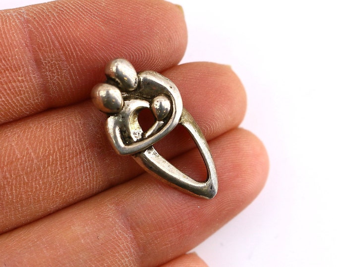 Vintage Beautiful Family Parents Children Design Pendant 925 Sterling Silver PD 2312