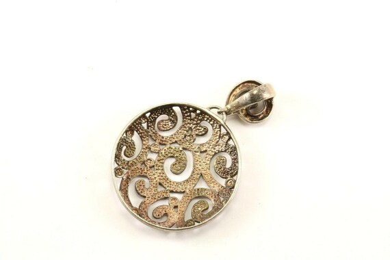 Vintage Large Scroll Swirl Open Design Pendant 92… - image 2