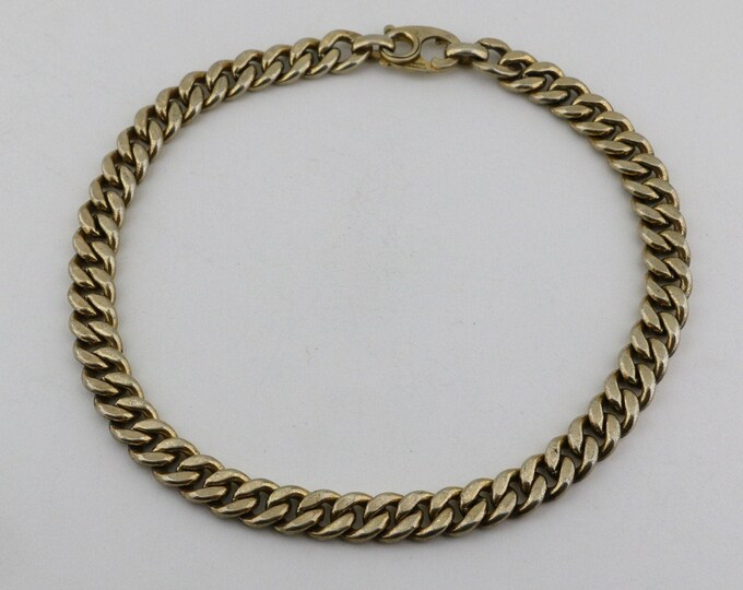 Vintage 15 In Napier Short Thick Heavy Curb Chunky Chain Design Necklace 925 Sterling NC 1293S