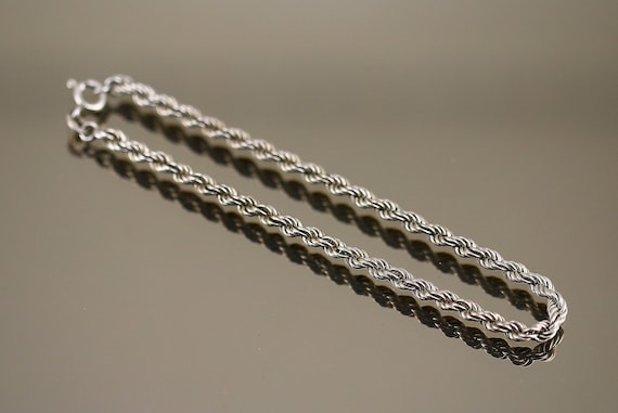 アクセサリー Italy vintage twist rope bracelet 925 925 Sterling Silver Vintage Italy Twisted Rope Link Bracelet