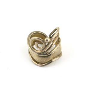 Vintage Size 7.5 Janina Nielsen Danish Modernist Freeform Design Cuff Ring 925 Sterling Silver RG 419M