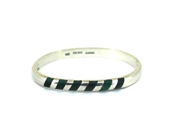Vintage Mexico Thin Belt Buckle Bangle Bracelet 925 Sterling
