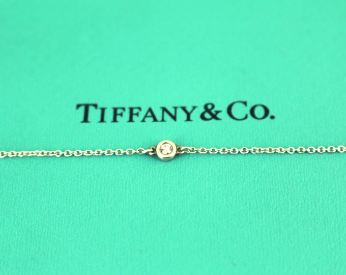 Authentic Tiffany & Co Design Natural Diamond  Thin Chain Bracelet Sterling Silver 925 Bracelet | BR 635