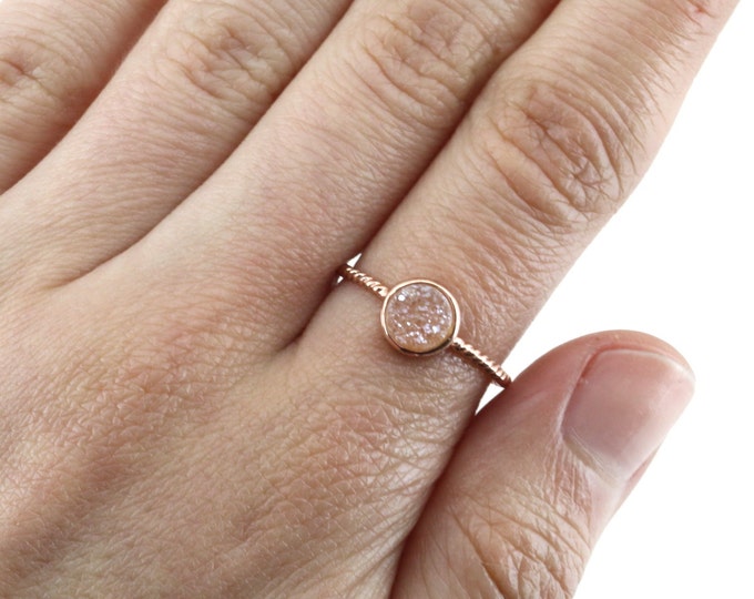 Vintage Size 7 Rose Gold Plated Statement Ring 925 Sterling Silver  Rg 1059