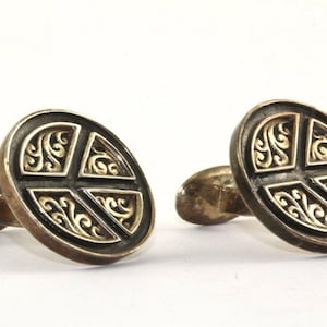Vintage Lois Hill Lh Men&#39;s Piece Symbol Cufflinks 925 Sterling Ot 157