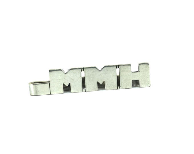 Vintage Men's Personalized MMH Russel Worth Handmade Sterling Tie Clip 925 Silver OT 105