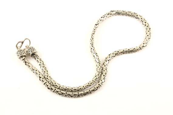 Vintage Byzantine Design Hook Necklace 18 in Ster… - image 2