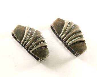 Vintage Set Of Two Scroll Design Napkin Rings 925 Sterling Silver Ot 7